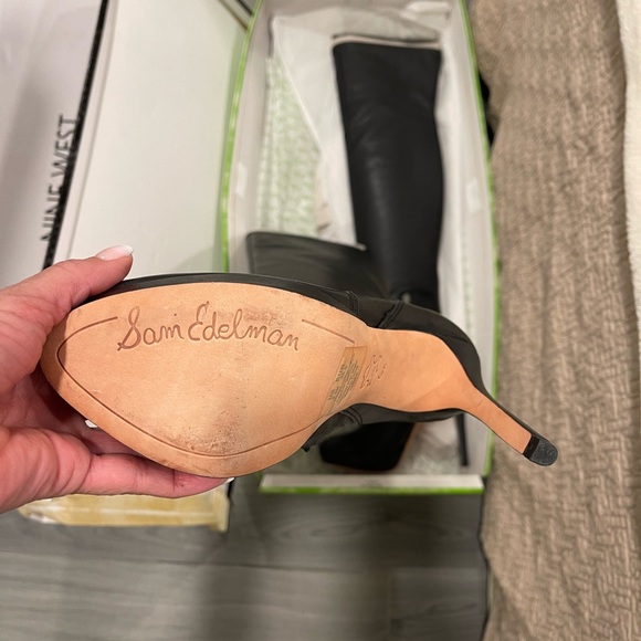 Sam Edelman Amber Black Leather Boot 6 1/2 New - Picture 2 of 9